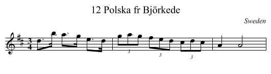 12 Polska fr Björkede - staff notation