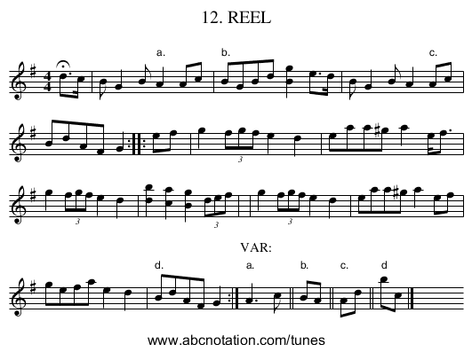 12. REEL - staff notation