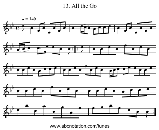 13. All the Go - staff notation