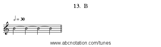 13. B - staff notation