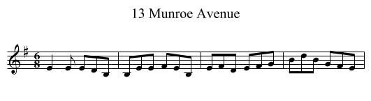 13 Munroe Avenue - staff notation