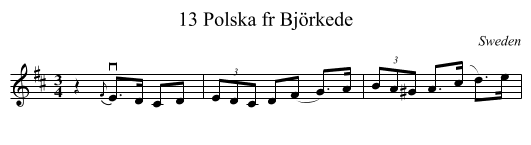13 Polska fr Björkede - staff notation