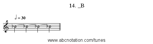 14. _B - staff notation