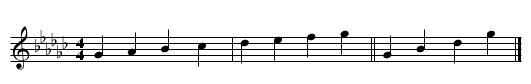 14. Gb Major - staff notation