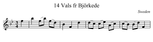 14 Vals fr Björkede - staff notation