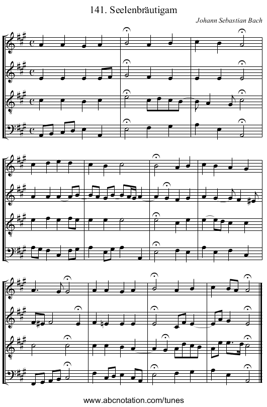 141. Seelenbr&auml;utigam - staff notation