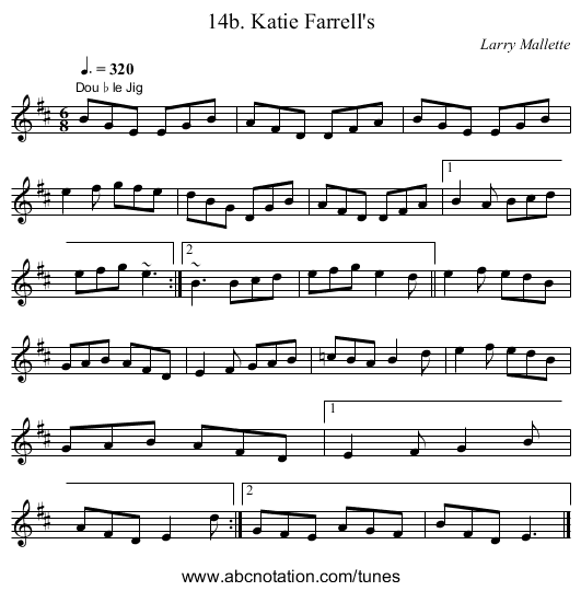 14b. Katie Farrell's - staff notation
