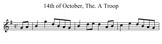 14th of October, The. A Troop - staff notation