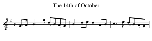 14th of October, The - staff notation
