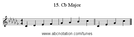 15. Cb Major - staff notation
