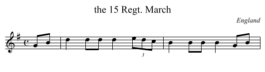 15 Regt. March, the  - staff notation