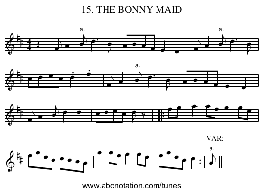 15. THE BONNY MAID - staff notation