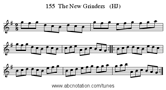 155 The New Grinders (HJ) - staff notation