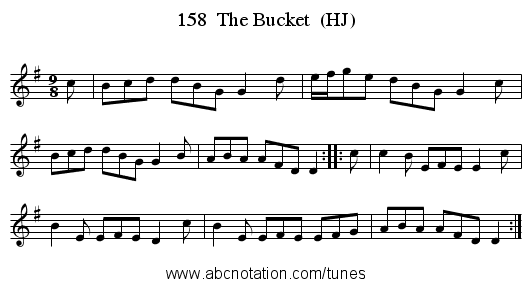 158  The Bucket  (HJ) - staff notation