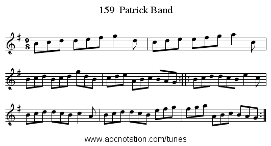 159  Patrick Band - staff notation