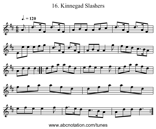 16. Kinnegad Slashers - staff notation
