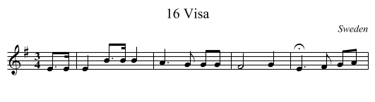 16 Visa - staff notation