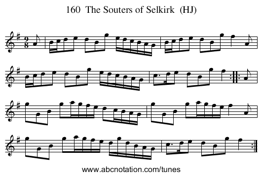160 The Souters of Selkirk (HJ) - staff notation