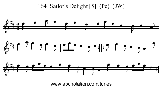164  Sailor's Delight [5]  (Pe)  (JW) - staff notation