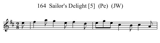 164  Sailor's Delight [5]  (Pe)  (JW) - staff notation