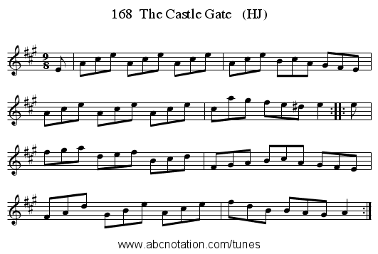 168  The Castle Gate   (HJ) - staff notation