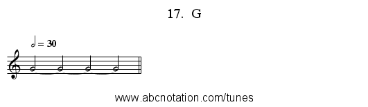 17.  G - staff notation
