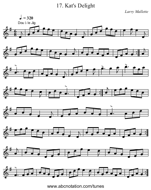 17. Kat's Delight - staff notation