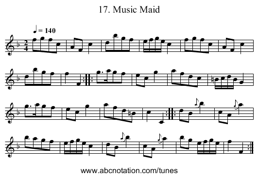 17. Music Maid - staff notation