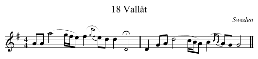 18 Vallåt - staff notation