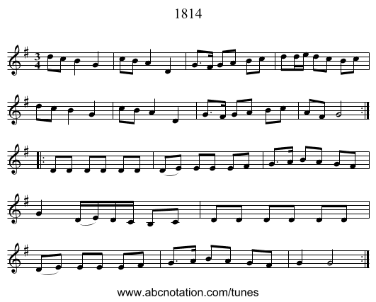 1814 - staff notation