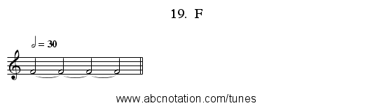 19. F - staff notation