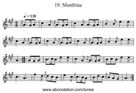 19. Monfrina - staff notation