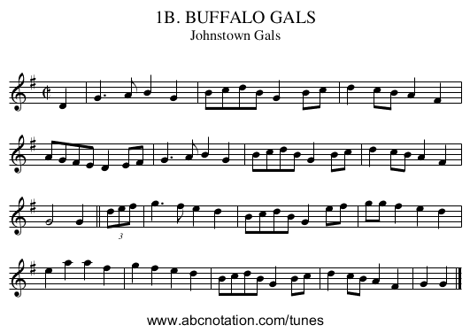 1B. BUFFALO GALS - staff notation