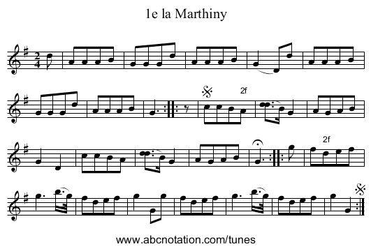 1e la Marthiny - staff notation
