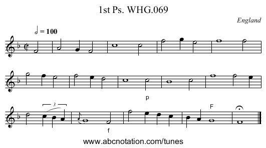 1st Ps. WHG.069 - staff notation
