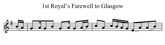 1st Royal’s Farewell to Glasgow - staff notation