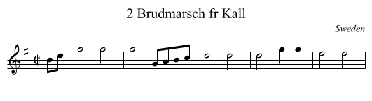 2 Brudmarsch fr Kall - staff notation