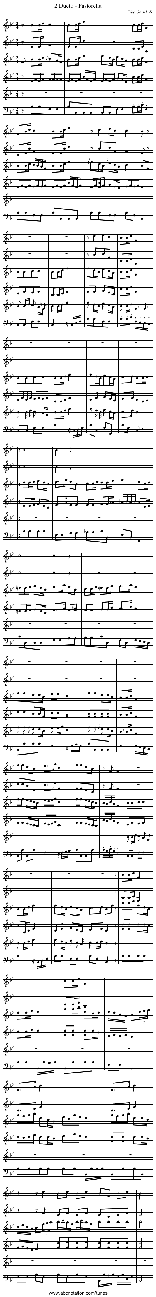 2 Duetti - Pastorella - staff notation