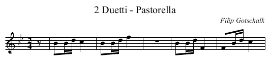 2 Duetti - Pastorella - staff notation