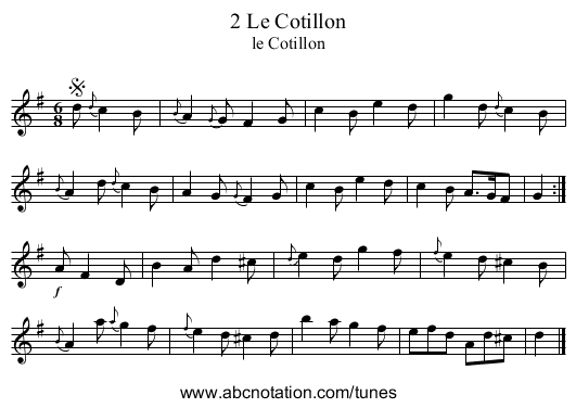 2 Le Cotillon - staff notation
