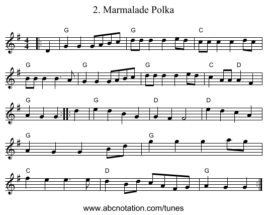 2. Marmalade Polka - staff notation