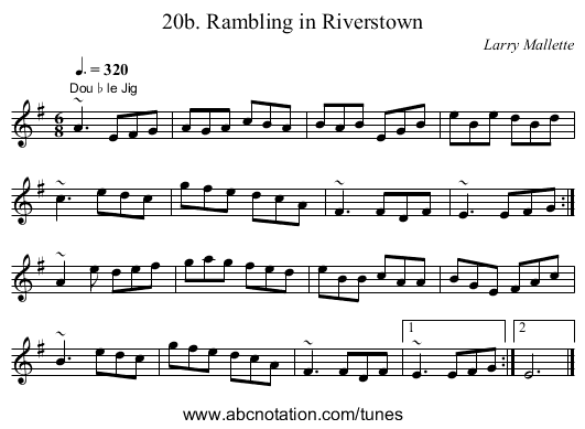 20b. Rambling in Riverstown - staff notation