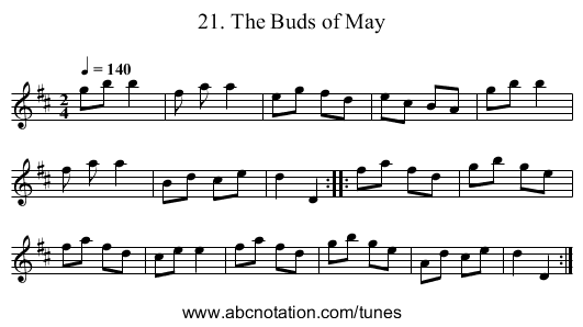 21. The Buds of May - staff notation