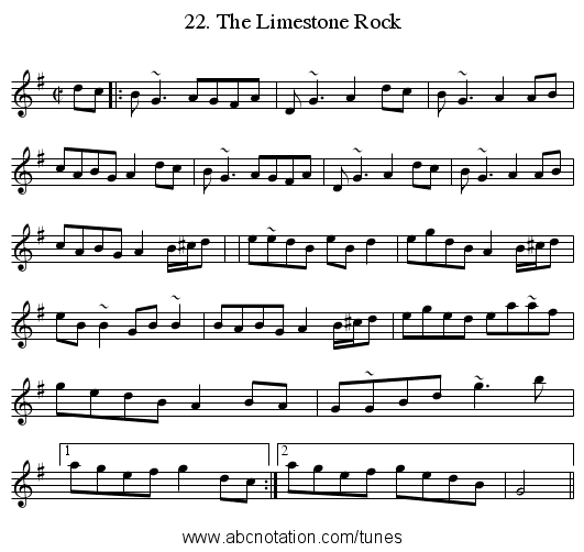 22. The Limestone Rock - staff notation