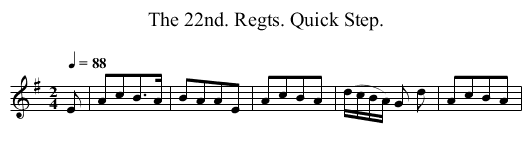 22nd. Regts. Quick Step., The  - staff notation