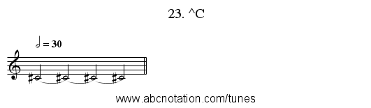 23. ^C - staff notation