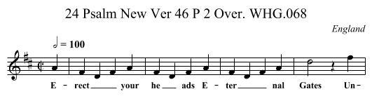 24 Psalm New Ver 46 P 2 Over. WHG.068 - staff notation