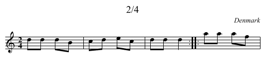 2/4 - staff notation