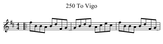 250 To Vigo - staff notation