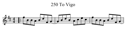 250 To Vigo - staff notation